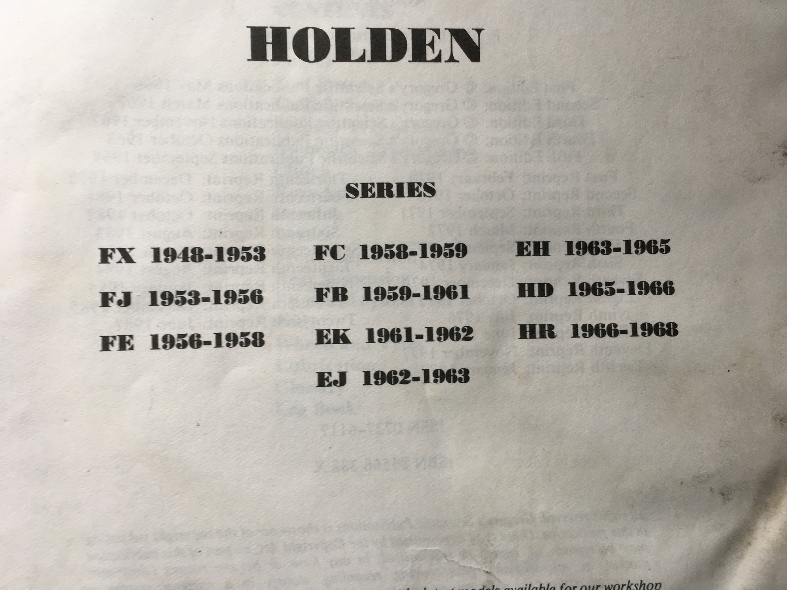 Holden workshop manual